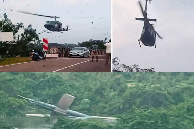  பேரழிவு நிவாரணப் பணியில் ஈடுபட்ட விமானப்படை ஹெலிகாப்டர் விபத்து! – ஜின் ஓயாவில் விழுந்தது (VIDEO)