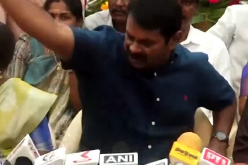 சீமான் கண் காட்ட கேள்வி கேட்ட நிருபரை தாக்கிய சீமானின் குண்டர் படை !